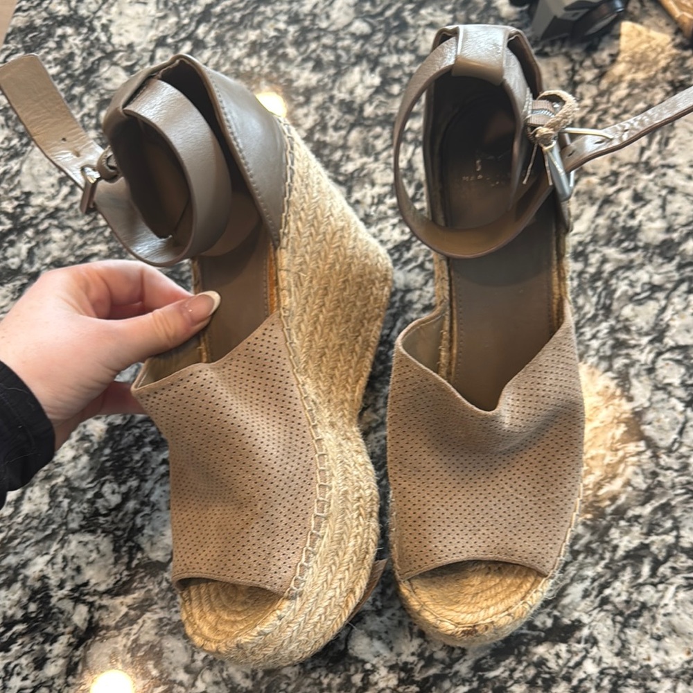 Women's Beige Wedge Sandals